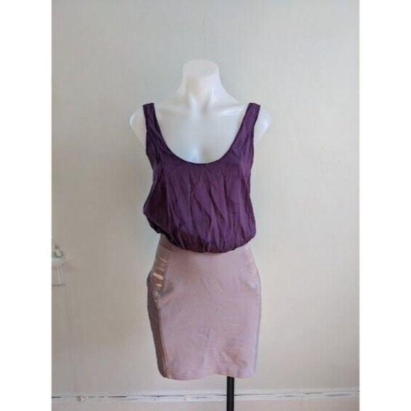 Alice + Olivia Womens Sz 4 Combo Top Pencil Skirt Dress Purple Pink Sleeveless - Picture 3 of 11